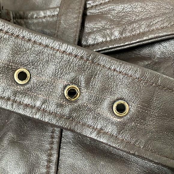 Arden B brown leather moto jacket coat medium - Picture 13 of 13